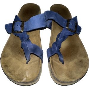 Mila Paoli‎ Blue Braided Leather Sandals size 8